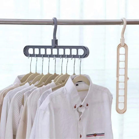 9 Hole Hanger Multifunction Magic Clothes Hanger Organizer 360° Rotating Foldable Space Saver